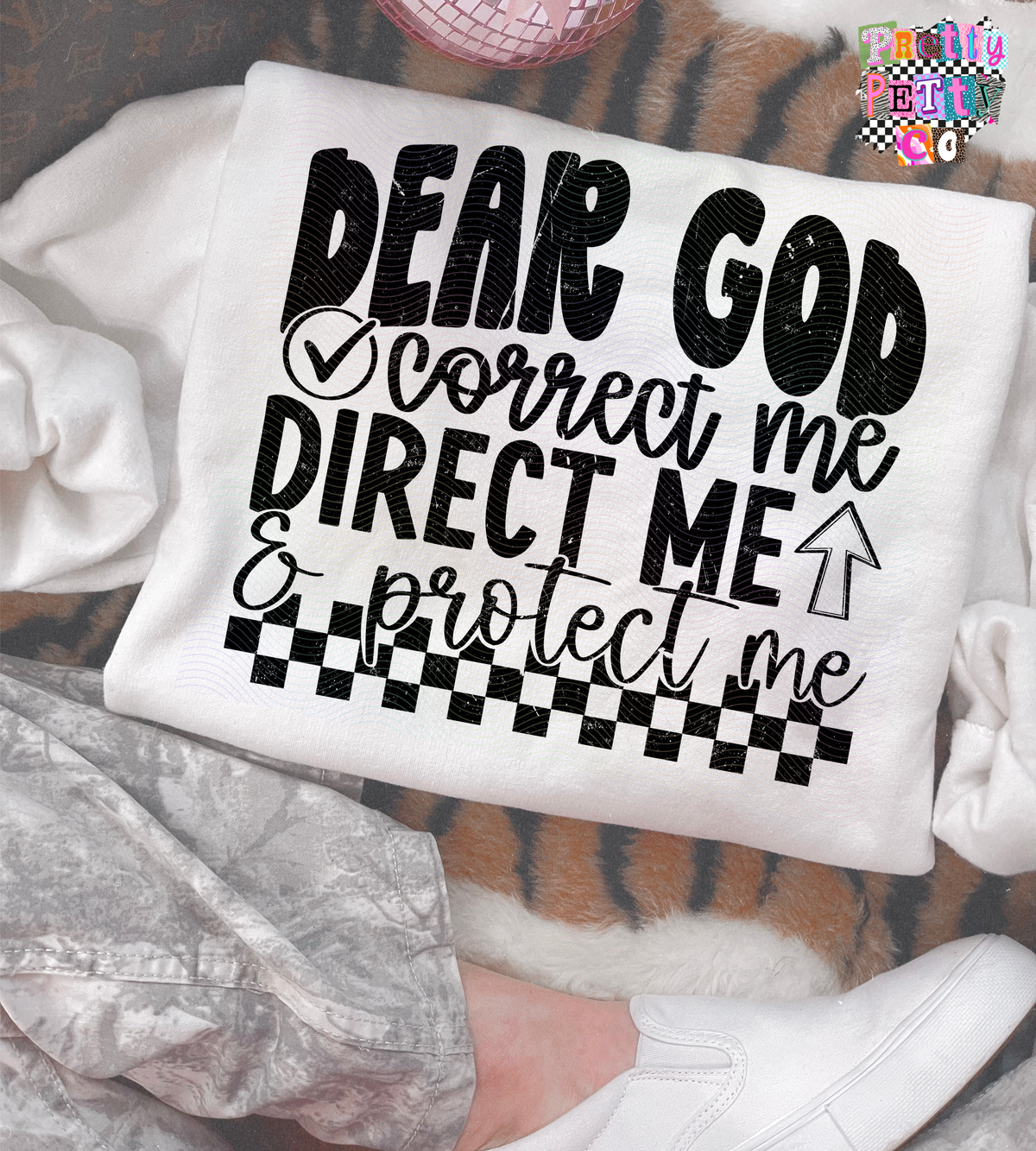 Dear God Shirt | Correct Me Direct Me Protect Me Tee | Inspirational Faith Top - Pretty Petty Co