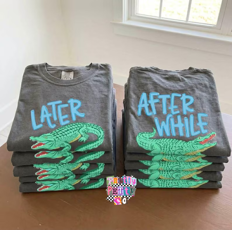 Later Gator After While Crocodile Shirt – Cute Retro Graphic Tee – Funny Southern Saying Tee - Pretty Petty Co