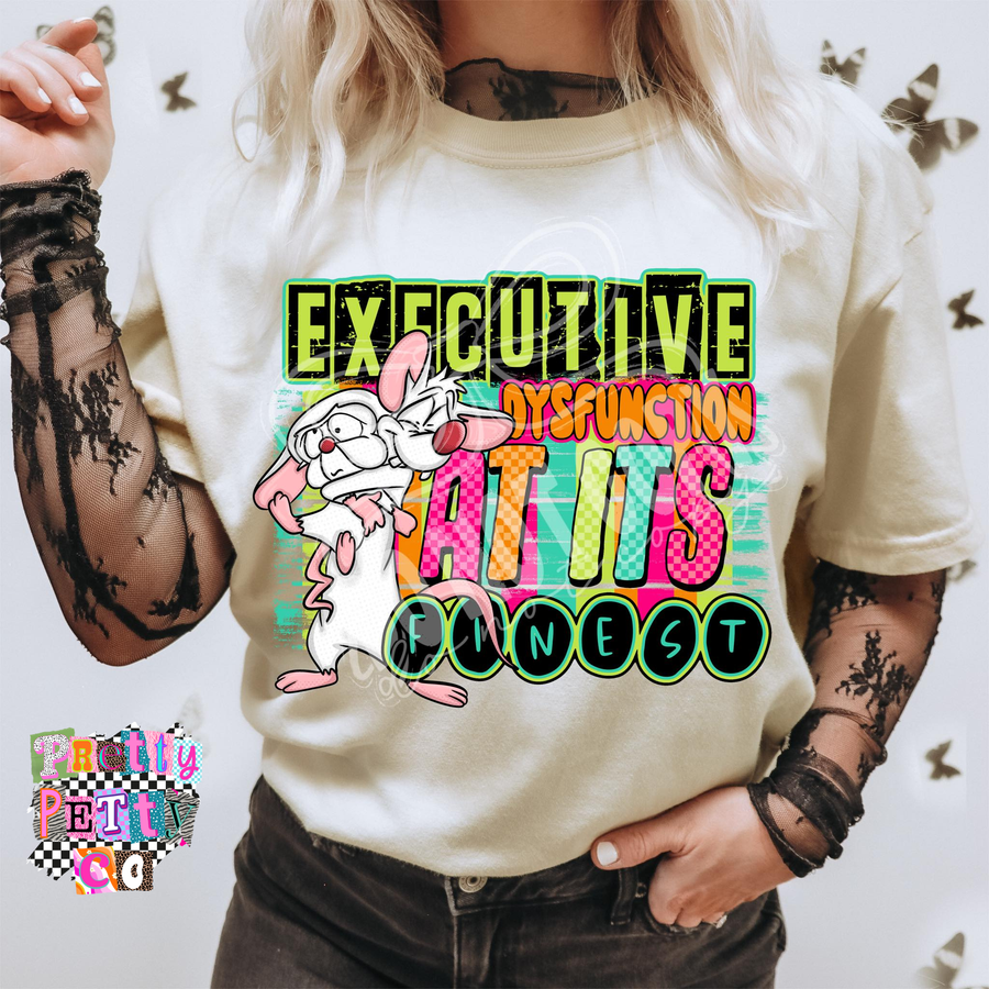 Executive Dysfunction Graphic Tee | Nostalgia Cartoon Mental Health Shirt | Trendy Boutique Tee - Pretty Petty Co