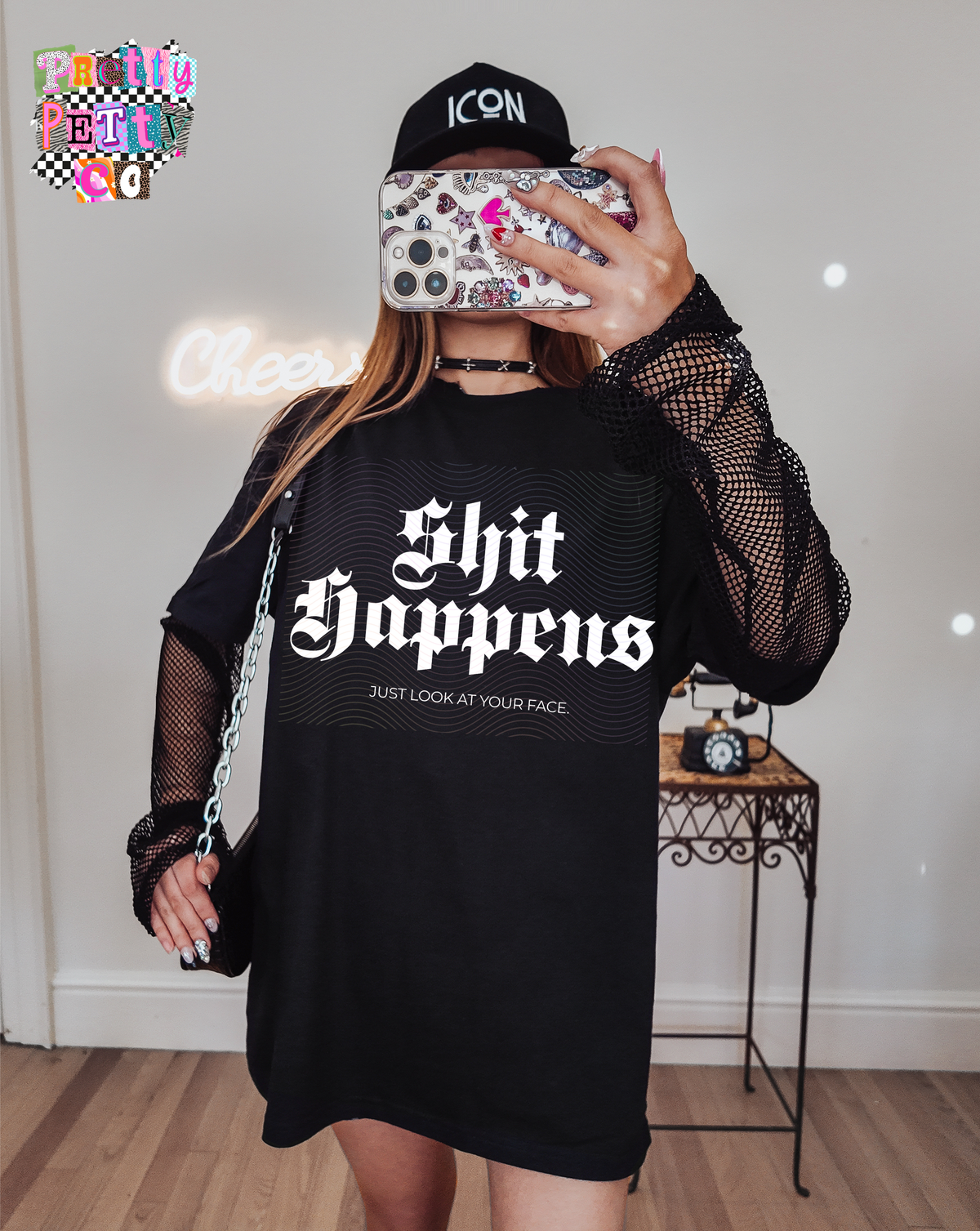 Shit Happens Just Look at Your Face Graphic Tee | Funny Sarcastic Statement Shirt - Pretty Petty Co