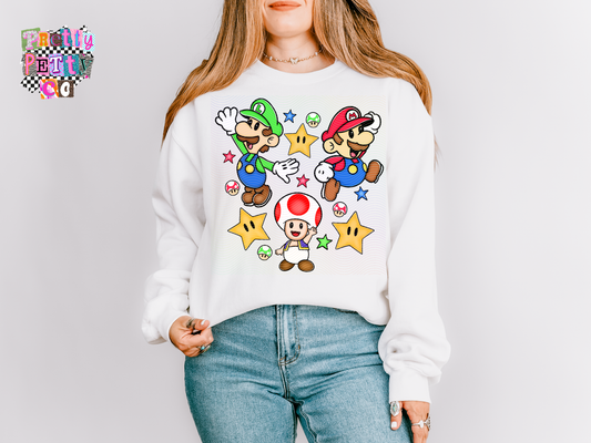 Mario Graphic Tee Funny Retro Gaming Shirt Women’s Nostalgia T-Shirt