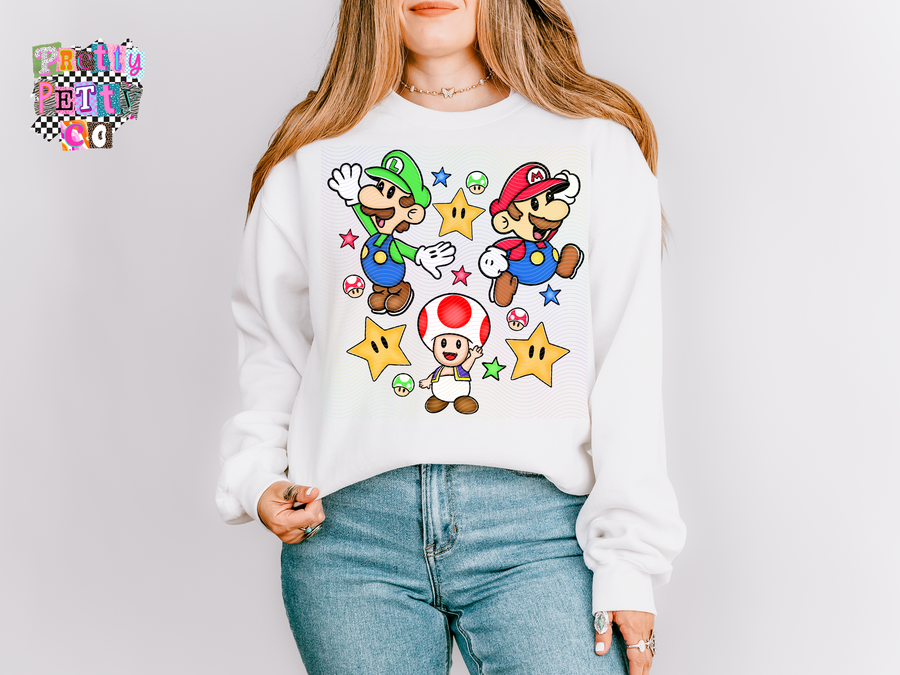 Mario Graphic Tee Funny Retro Gaming Shirt Women’s Nostalgia T-Shirt - Pretty Petty Co