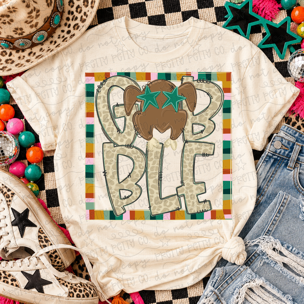Gobble Turkey Thanksgiving Shirt – Retro Western Fall Graphic Tee