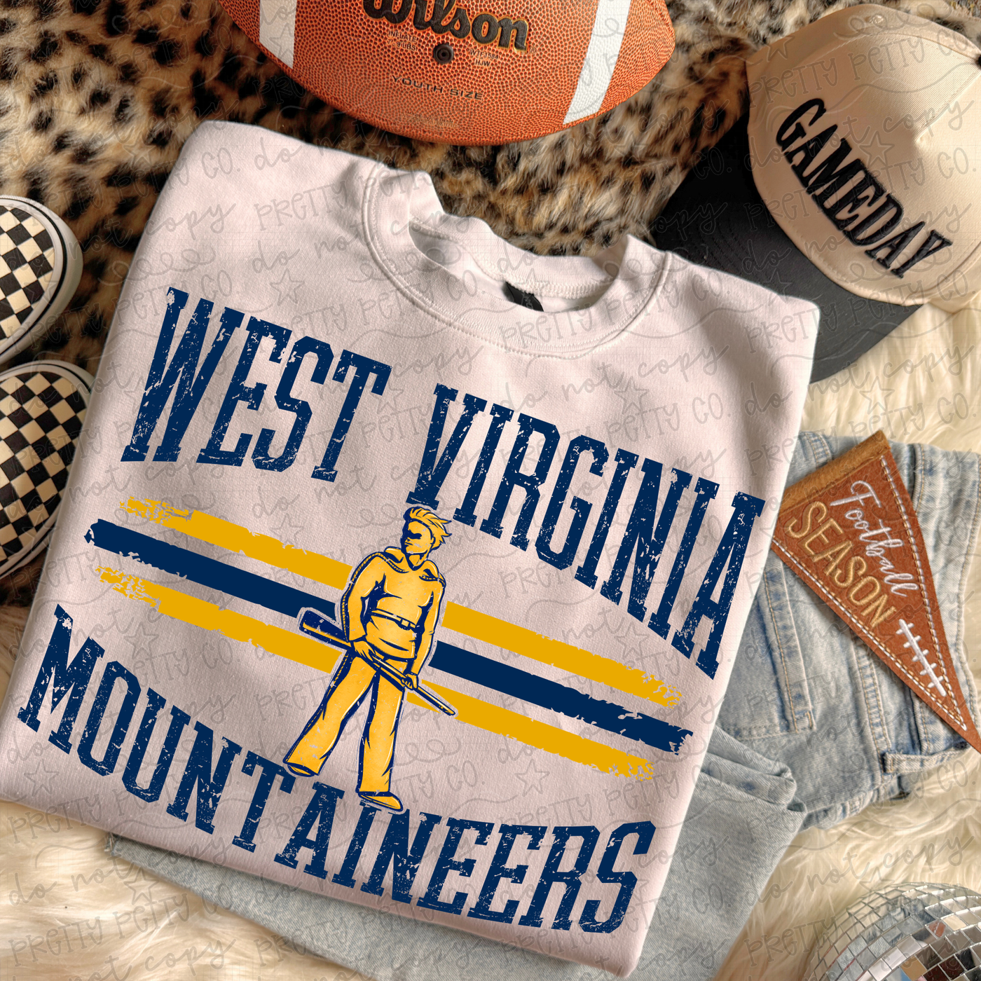 West Virginia Mountaineers Vintage Graphic Tee | WVU Retro Mountaineer Shirt | College Game Day T-Shirt