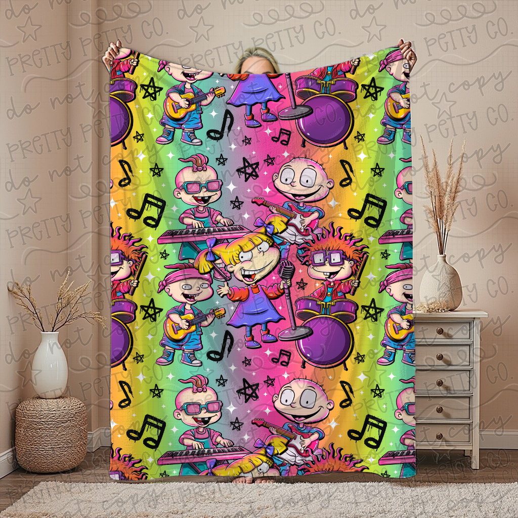Nostalgic 90s Rugrats Plush Blanket – Soft Cozy Throw for Kids, Adults & Fans