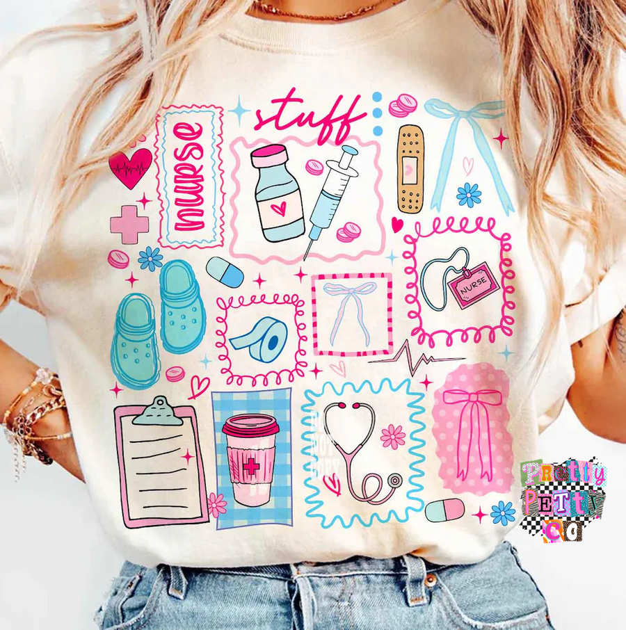 Nurse Stuff Graphic Tee | Nurse Life Shirt | Trendy Boutique Nurse T-Shirt - Pretty Petty Co