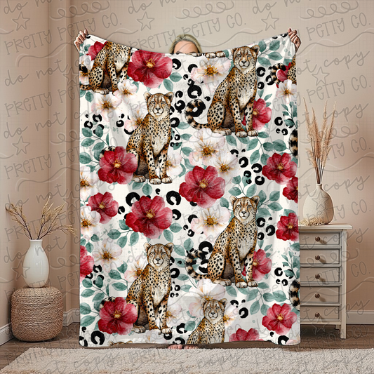 Animal Floral Fan Blanket – Plush Throw, Soft Cozy Blanket