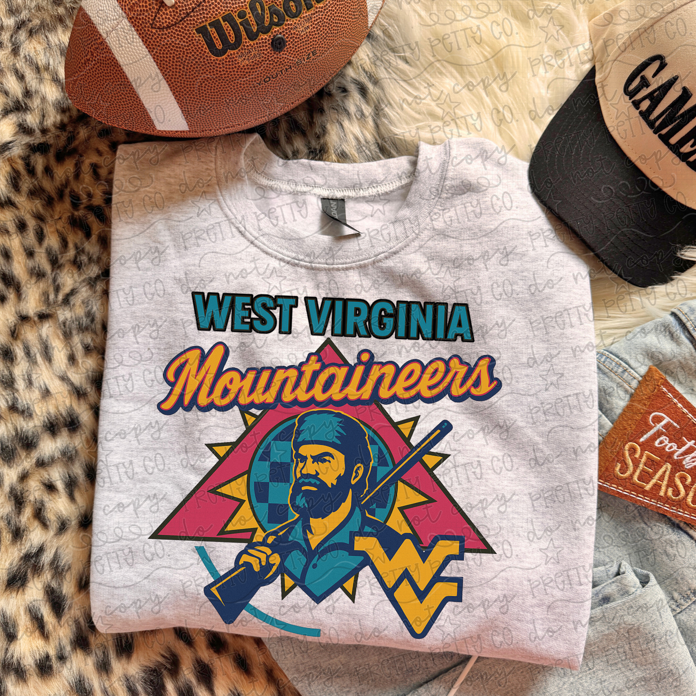 West Virginia Mountaineers Retro Graphic Tee | WVU Game Day Shirt | Vintage College Football Mountaineer T-Shirt