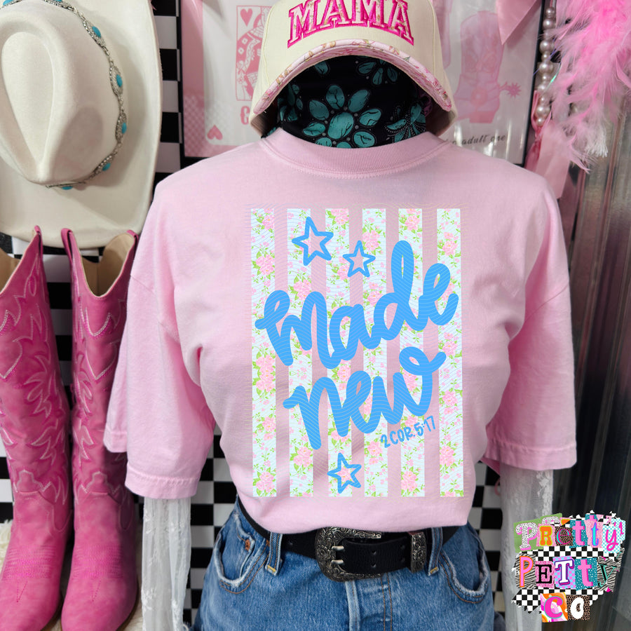 Made New Faith T-Shirt – Christian Inspirational Graphic Tee, Faith-Based Boutique Shirt for Women, Uplifting Scripture Everyday Top - Pretty Petty Co