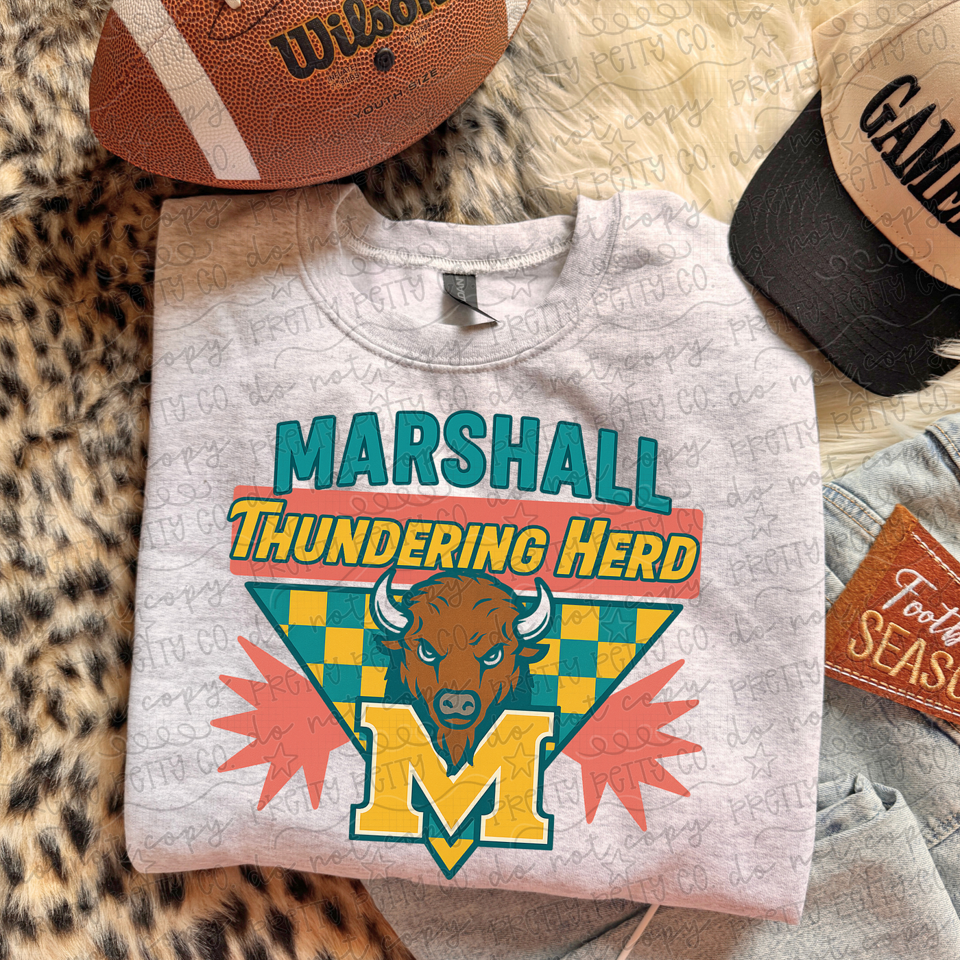 Marshall Thundering Herd Retro Graphic Tee | Marshall University Game Day Shirt | Vintage Bison College T-Shirt