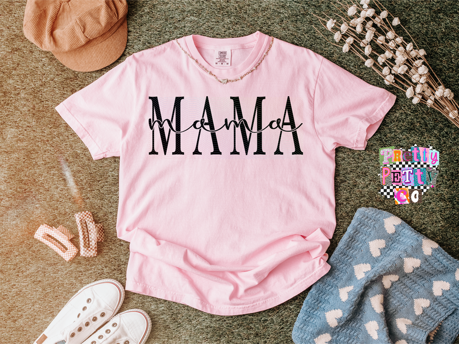 Mama Graphic Tee – Trendy Mom Shirt, Minimalist Mama T-Shirt, Everyday Casual Mom Style - Pretty Petty Co