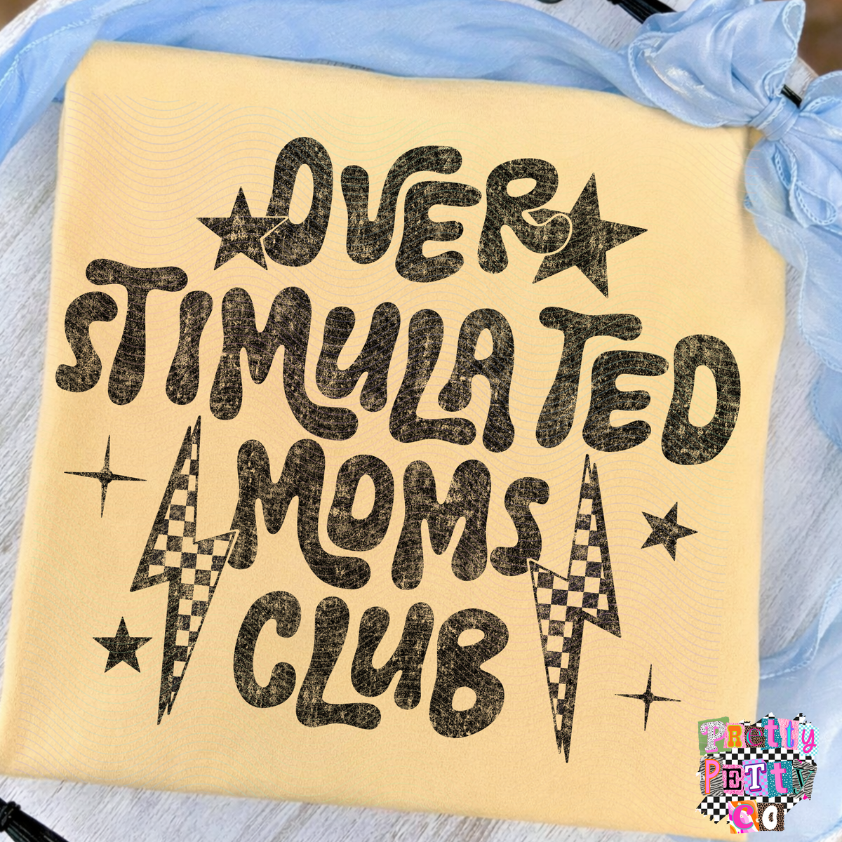 Overstimulated Moms Club Shirt – Funny Mom Life Graphic Tee – Tired Motherhood T-Shirt – Relatable Mom Club Apparel – Gift for Moms - Pretty Petty Co