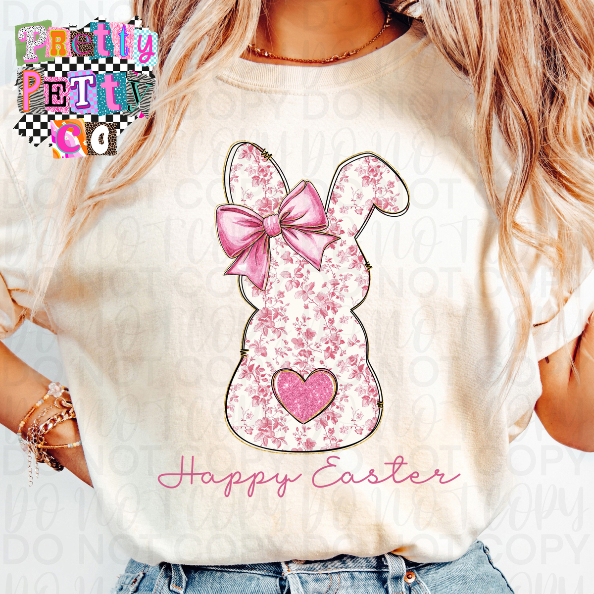 Happy Easter Bunny Graphic Tee | Cute Spring Bunny Shirt | Trendy Easter T-Shirt - Pretty Petty Co