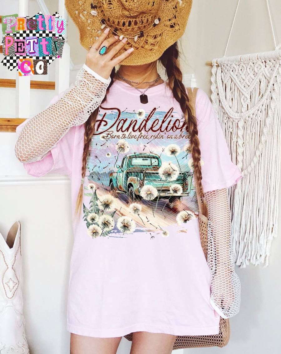 Dandelion Song Graphic Tee | Boho Floral Shirt | Trendy Boutique T-Shirt - Pretty Petty Co