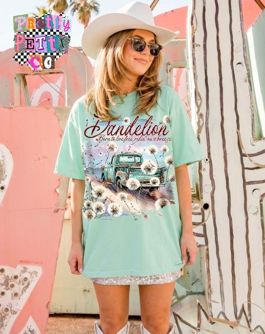 Dandelion Song Graphic Tee | Boho Floral Shirt | Trendy Boutique T-Shirt - Pretty Petty Co