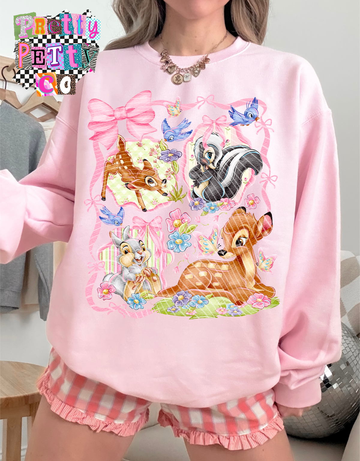 Vintage Cute Deer Graphic Tee | Woodland Animal Shirt | Trendy Boutique T-Shirt - Pretty Petty Co