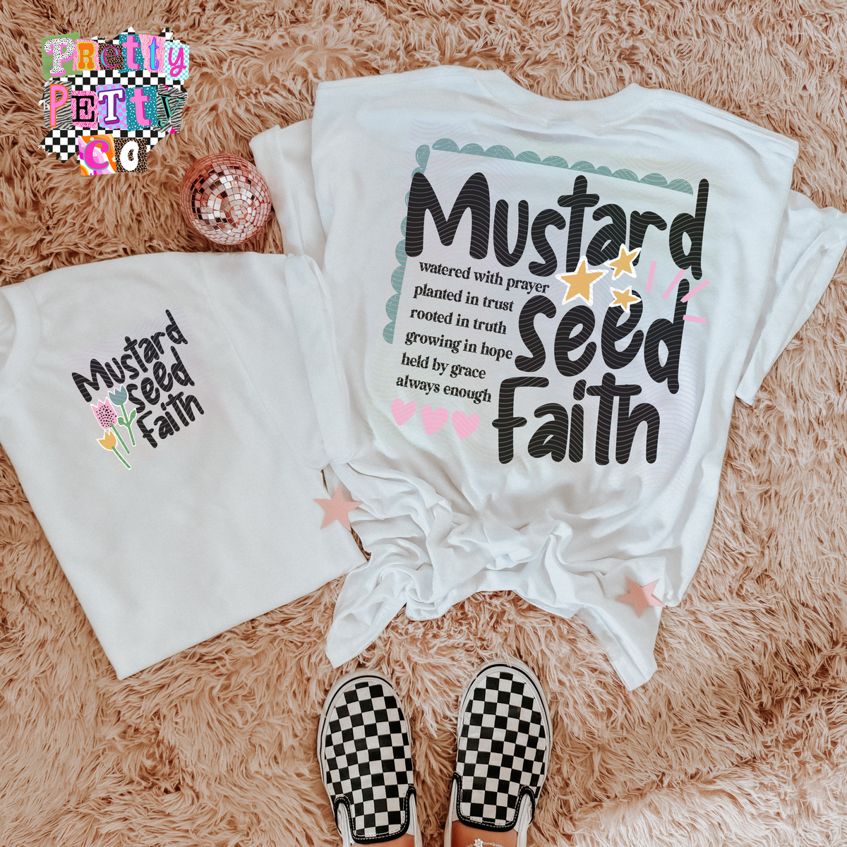 Mustard Seed Faith Graphic Tee | Inspirational Christian Shirt | Trendy Faith T-Shirt - Pretty Petty Co