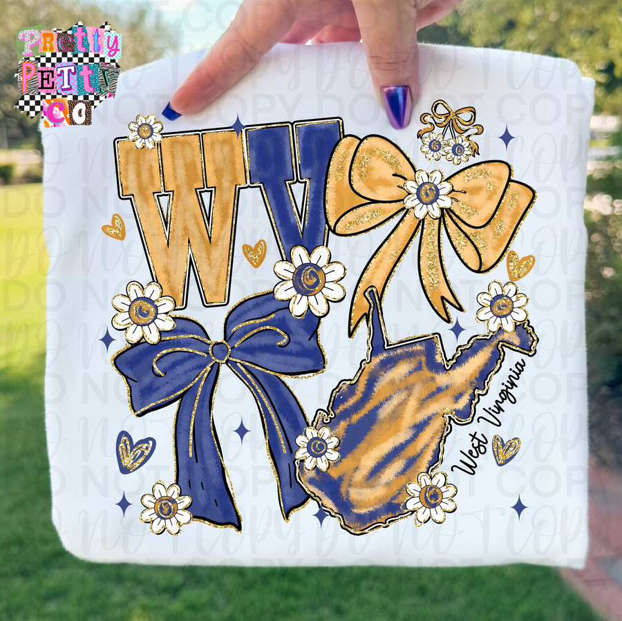 WV Coquette T-Shirt – Trendy West Virginia State Pride Tee - Pretty Petty Co