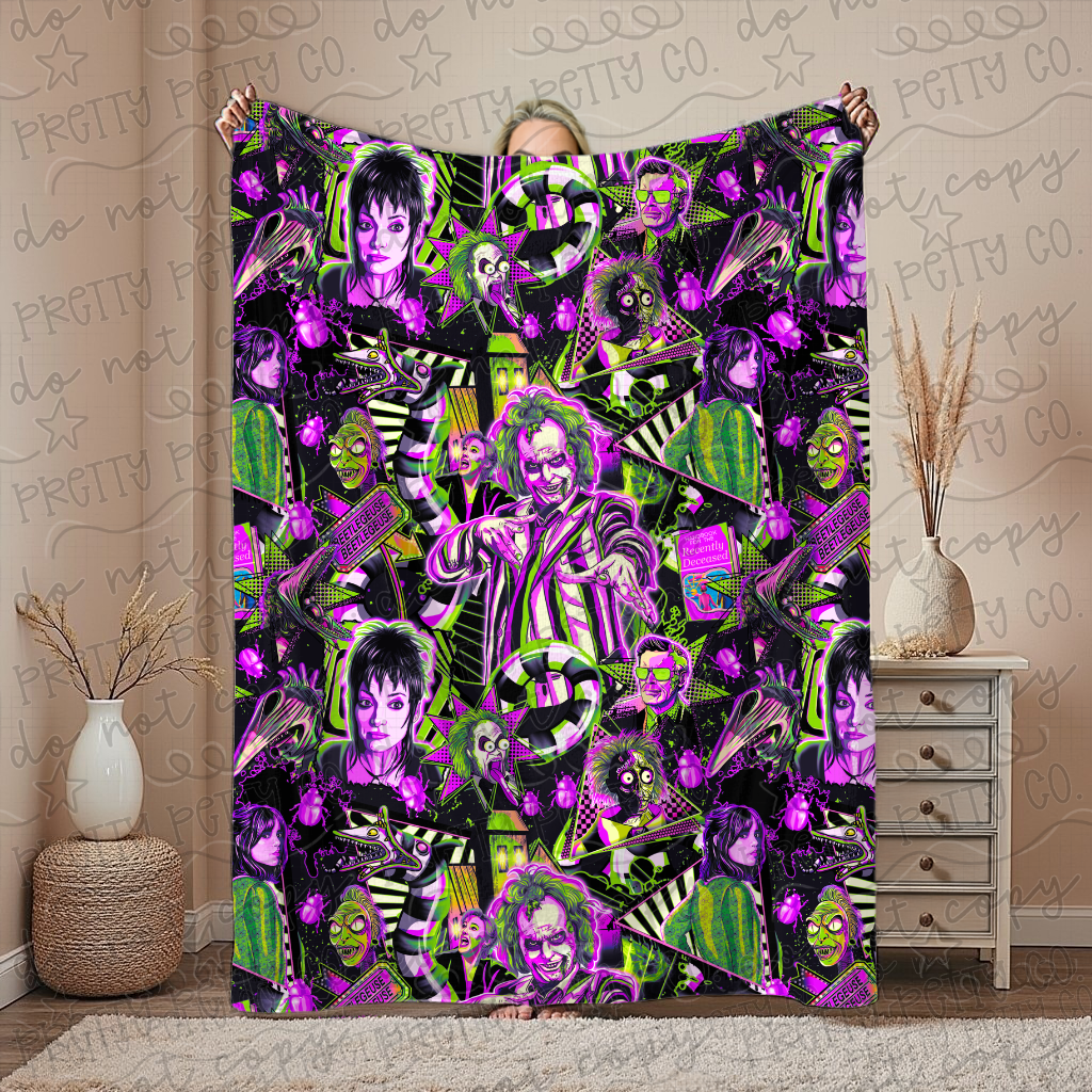 BJ Blanket – Plush Throw, Soft Cozy 80s/90s Nostalgic Spooky Fan Blanket, Exclusive Limited Edition