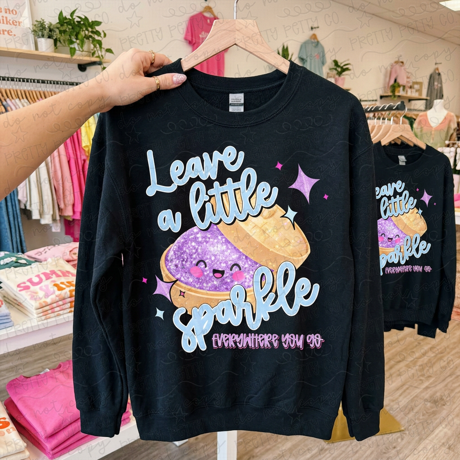 Leave a Little Sparkle Everywhere You Go Shirt, Positive Quote Graphic Tee, Gildan Heavy Cotton Graphic Tee, Uplifting Message, Youth & Adult Sizing - Pretty Petty Co