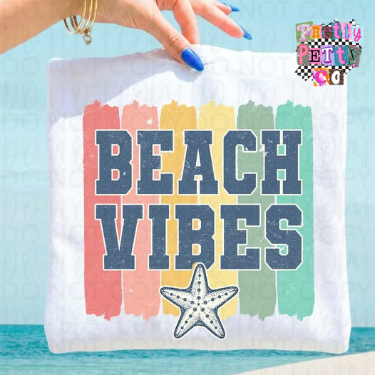 Beach Vibes Graphic Tee – Summer Shirt, Coastal Graphic T-Shirt, Vacation Outfit Top - Pretty Petty Co