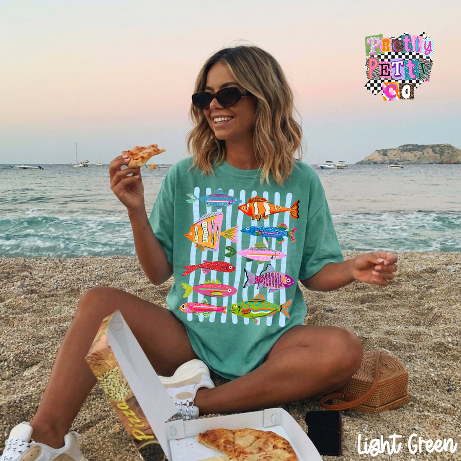 Fish Shirt for Women – Ocean Sea Life Graphic Tee – Fun Summer Animal Top – Beachy Coastal Vibes T‑Shirt - Pretty Petty Co