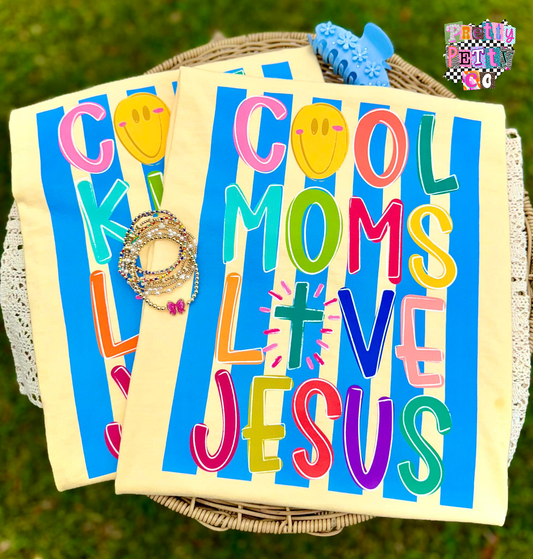 Cool Moms Love Jesus Shirt, Christian Mom Tee, Faith Based Graphic Tee, Trendy Church Shirt, Mama Religious Apparel