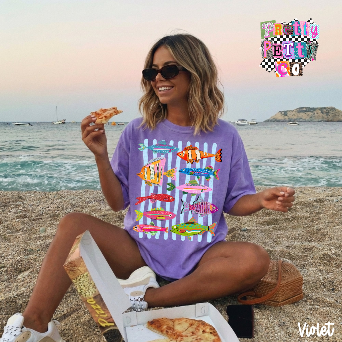 Fish Shirt for Women – Ocean Sea Life Graphic Tee – Fun Summer Animal Top – Beachy Coastal Vibes T‑Shirt - Pretty Petty Co