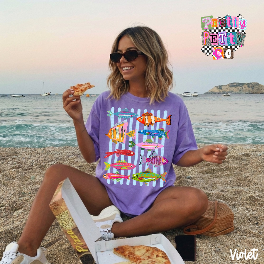 Fish Shirt for Women – Ocean Sea Life Graphic Tee – Fun Summer Animal Top – Beachy Coastal Vibes T‑Shirt - Pretty Petty Co