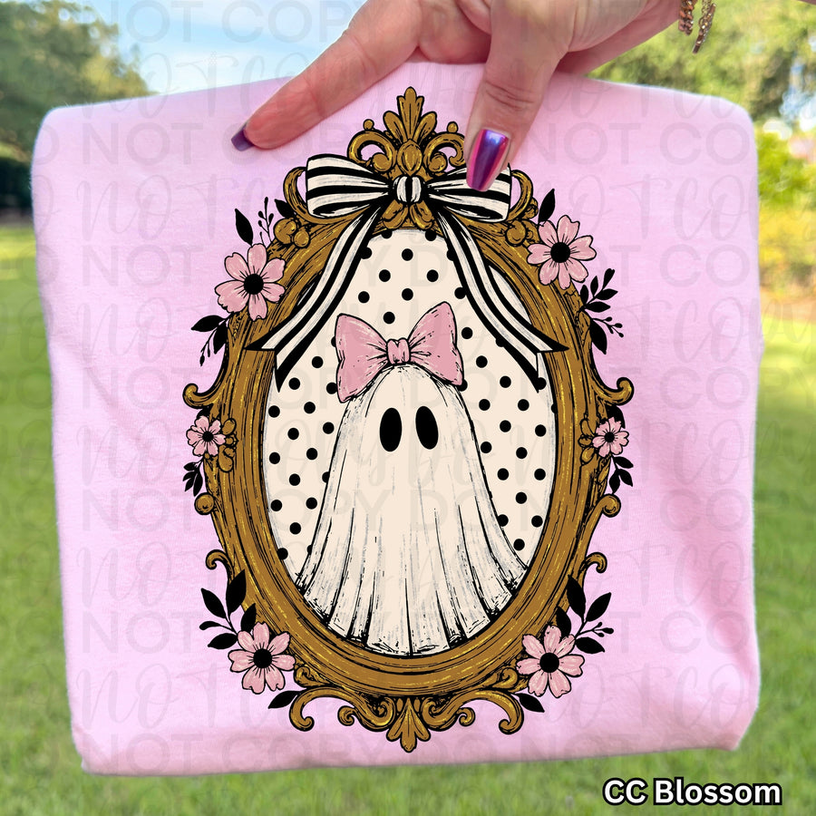 Vintage Framed Ghost Halloween Comfort Colors Shirt – Coquette Spooky Tee