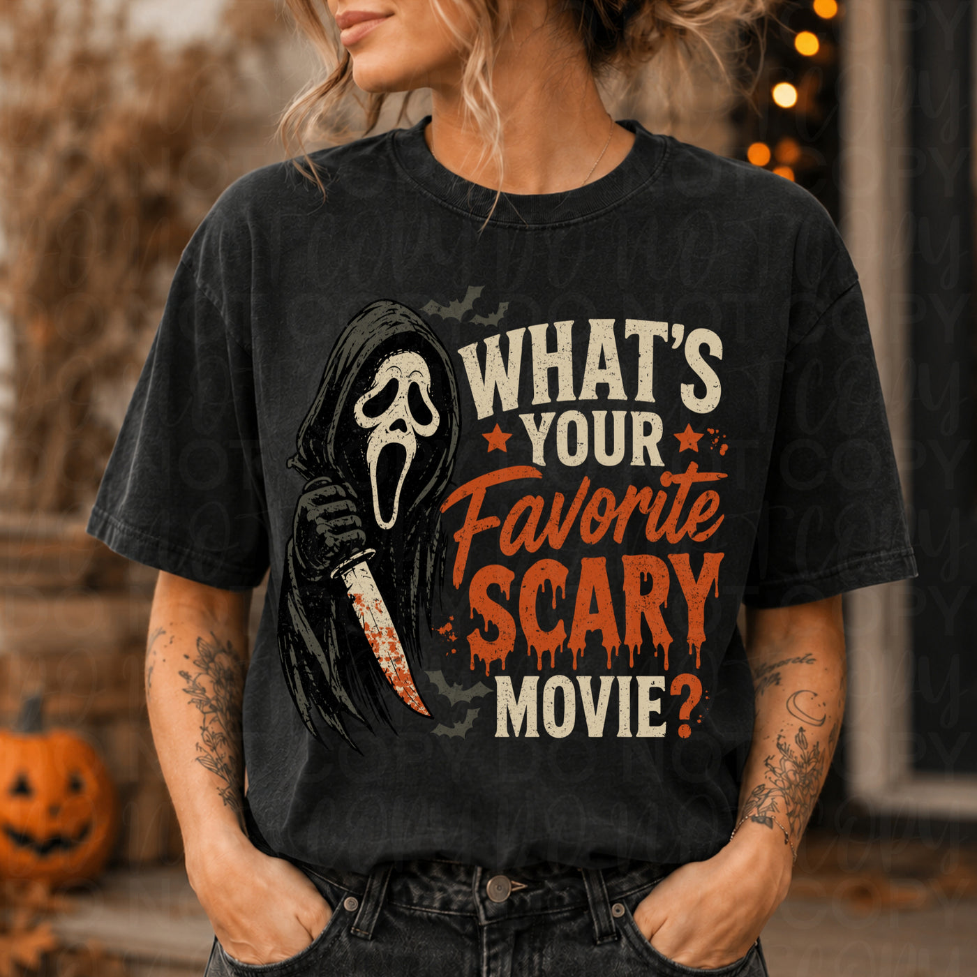 Favorite Scary Movie Halloween Horror Graphic Tee – Spooky Movie Shirt