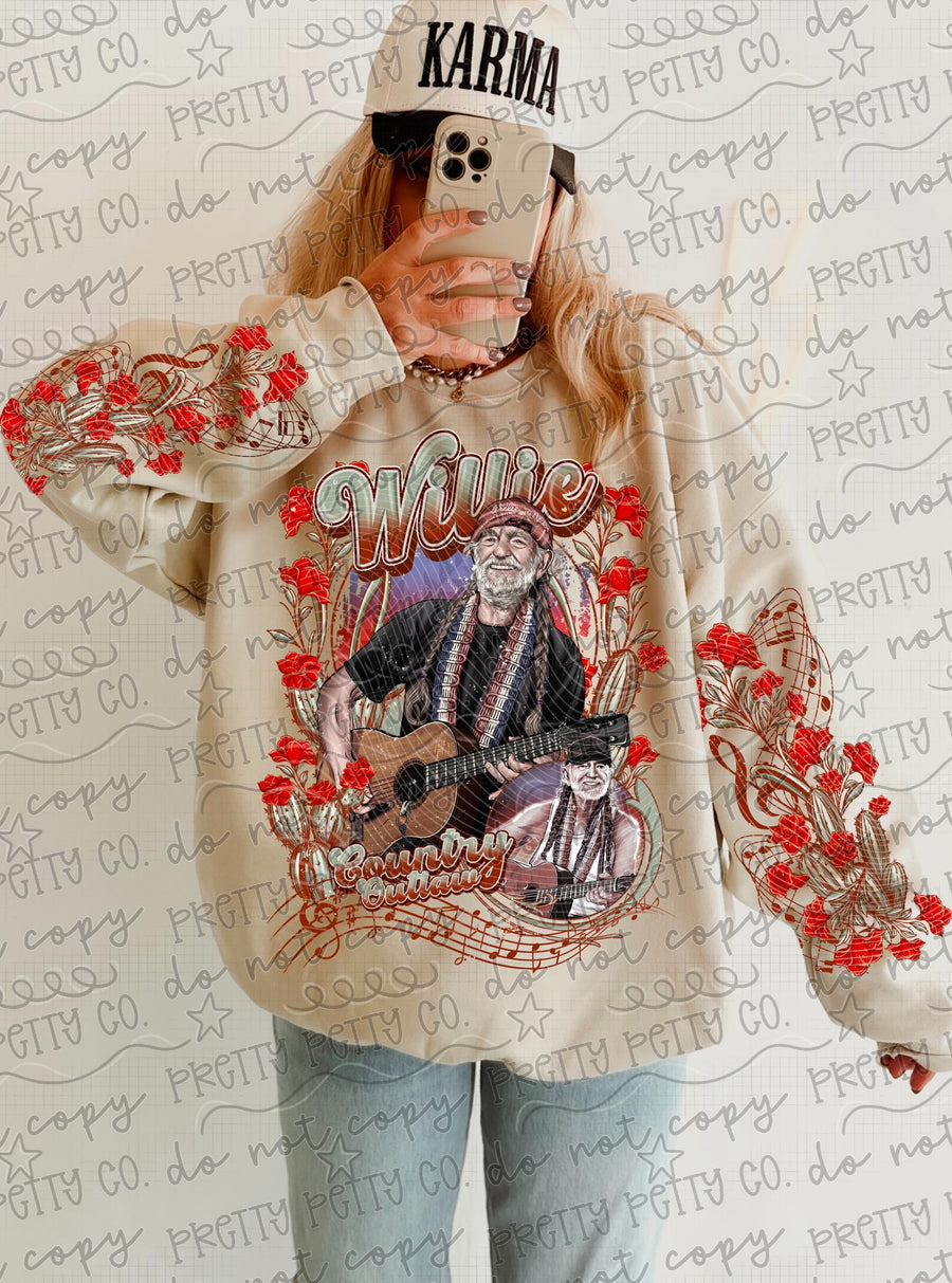 Outlaw Country Legend Graphic Tee | Vintage Americana Music Shirt | Classic Western Rebel Inspired Unisex T-Shirt - Pretty Petty Co