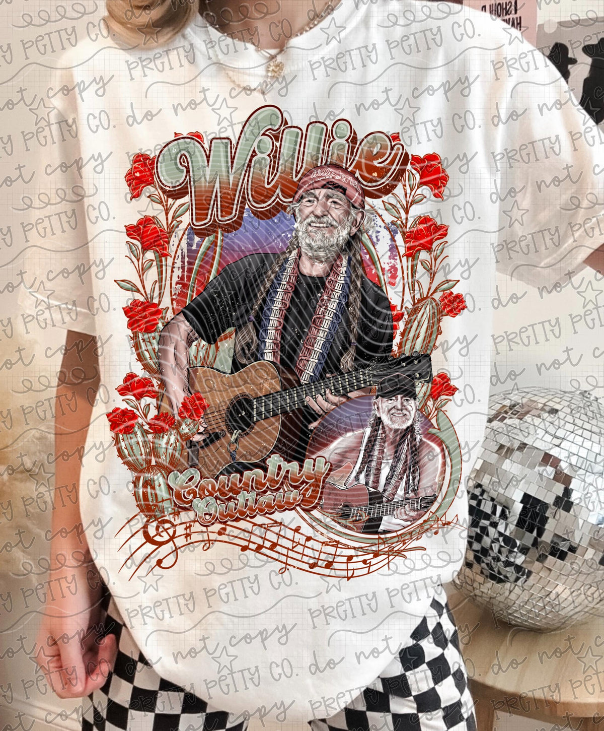 Outlaw Country Legend Graphic Tee | Vintage Americana Music Shirt | Classic Western Rebel Inspired Unisex T-Shirt - Pretty Petty Co