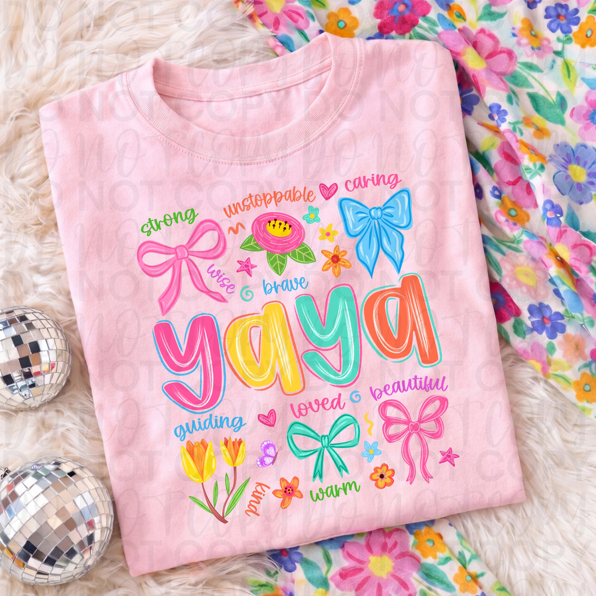 Colorful Yaya Graphic Tee, Bright Rainbow Grandma Shirt, Trendy Yaya Design, Comfort Colors, Women’s Relaxed Fit - Pretty Petty Co