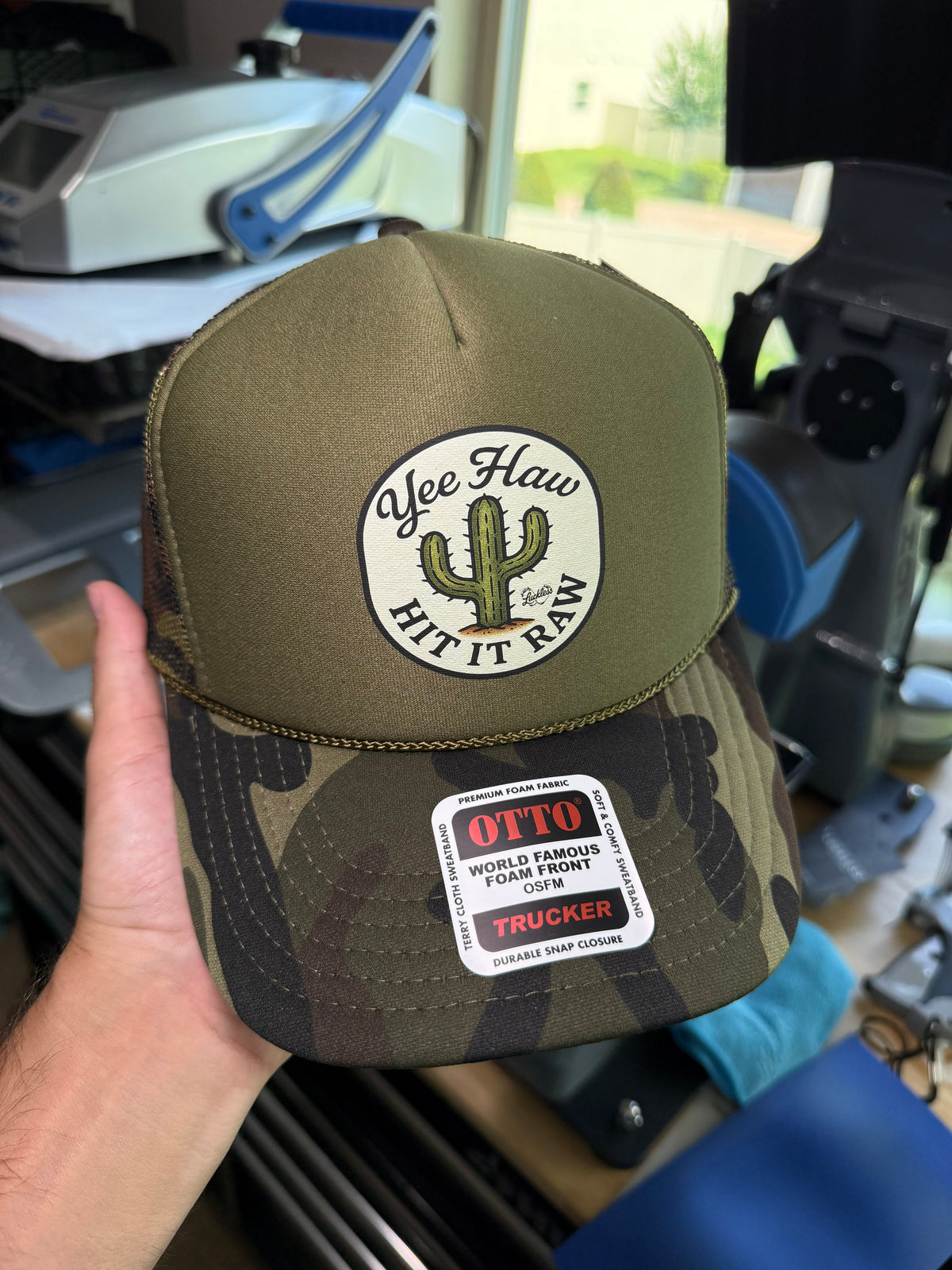 Yee Haw Hit it Raw Camo Trucker - Pretty Petty Co