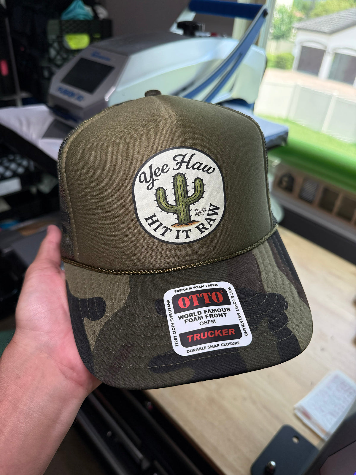 Yee Haw Hit it Raw Camo Trucker - Pretty Petty Co