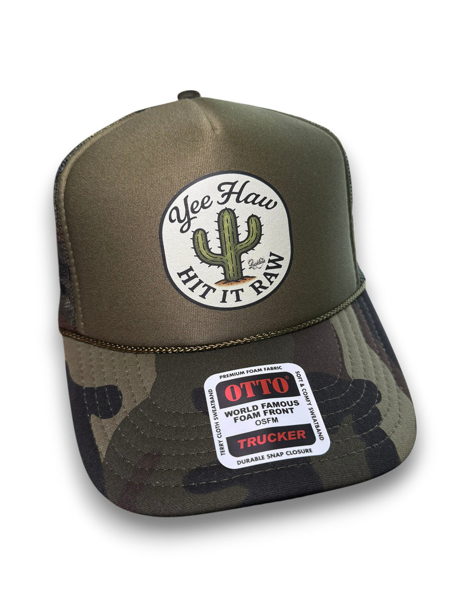 Yee Haw Hit it Raw Camo Trucker - Pretty Petty Co