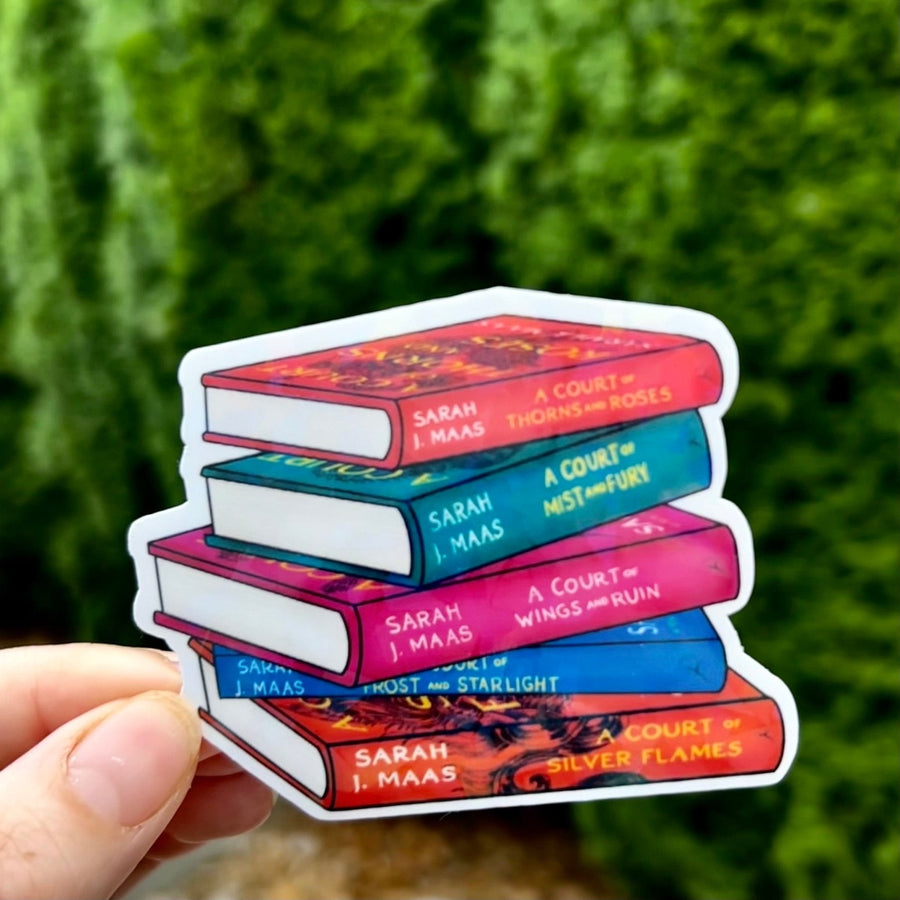 A Court of Thorns and Roses Paperback Bookstack Sticker - Pretty Petty Co
