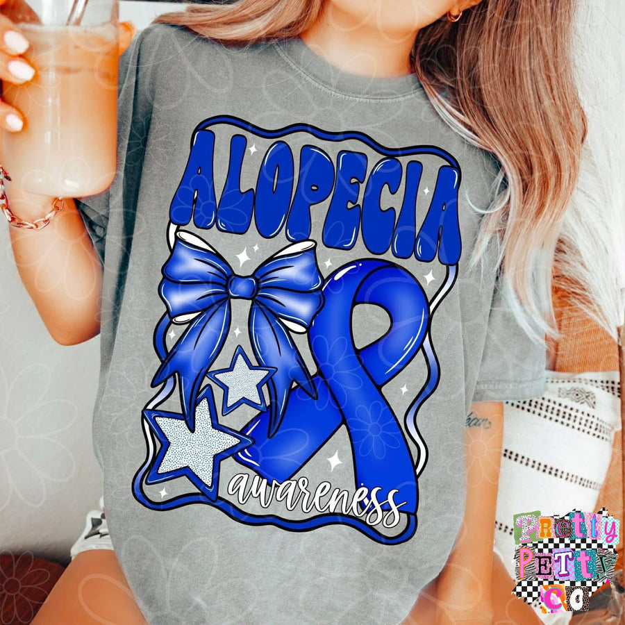 Alopecia Awareness Shirt | Hair Loss Ribbon Graphic Tee | Support Awareness T-Shirt - Pretty Petty Co