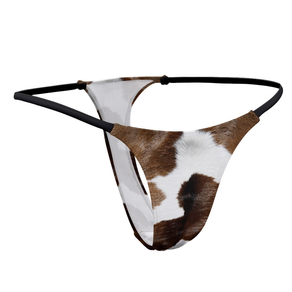 Cow Print Yoga Thong - Pretty Petty Co