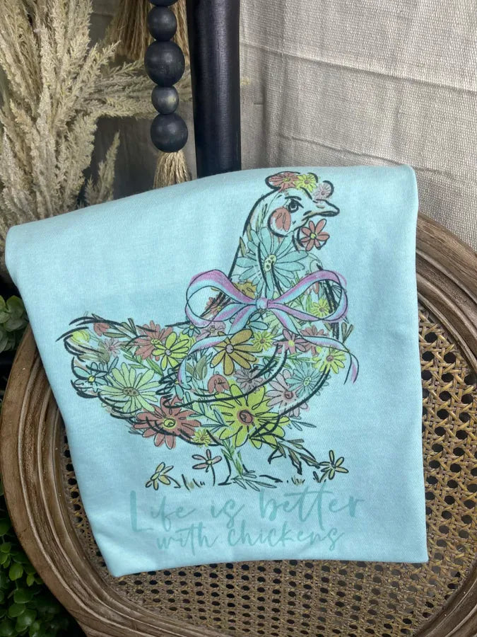 Life is Better with with Chickens (Tultex Softstyle Tee) - Pretty Petty Co