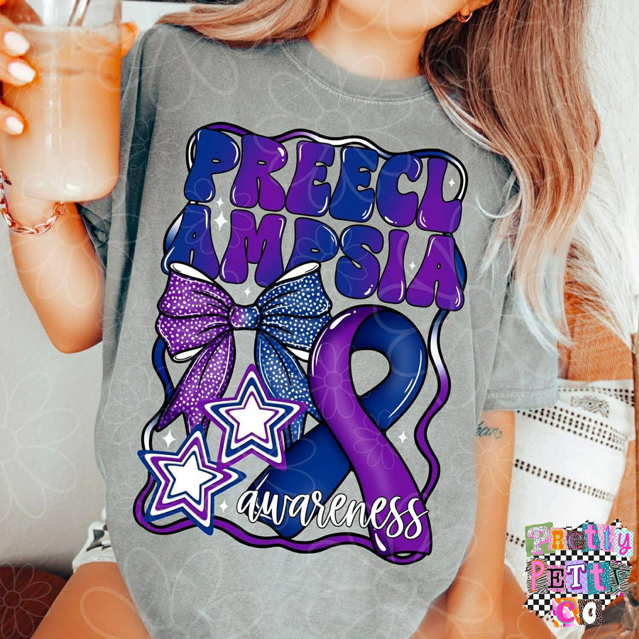 Preeclampsia Awareness Shirt | Ribbon Graphic Tee | Support Maternal Health T-Shirt - Pretty Petty Co
