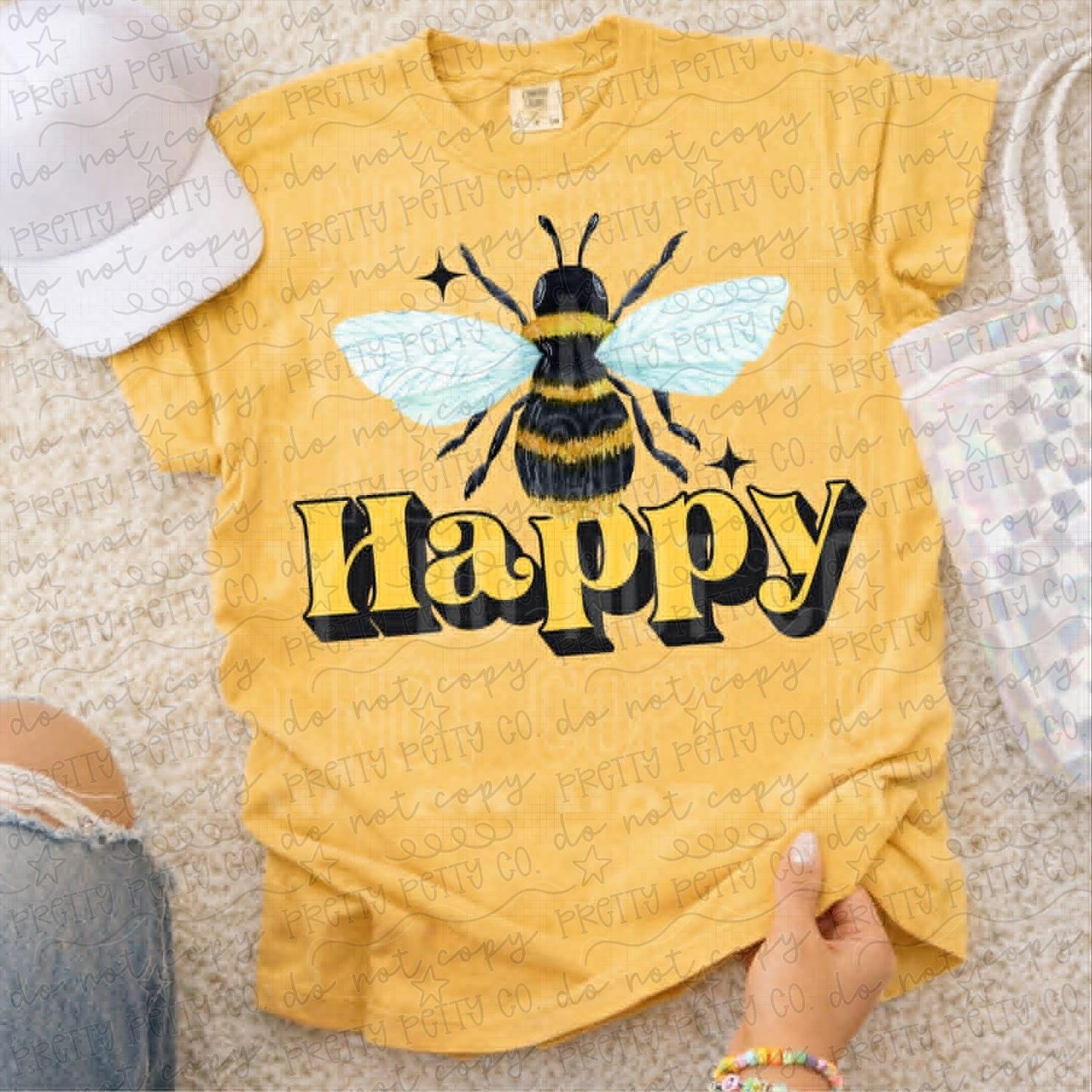 Bee Happy Shirt, Cute Bee Pun Graphic Tee, Inspirational Happy Vibes T Shirt