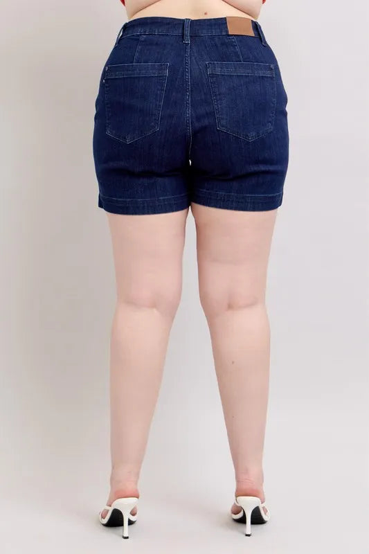 Judy Blue Full Size High Waist Denim Shorts Plus Size - Pretty Petty Co