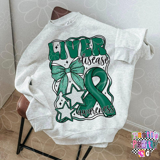 Liver Awareness Shirt | Ribbon Graphic Tee | Support Liver Health T-Shirt