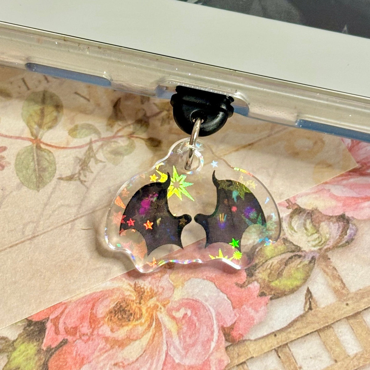 ACOMAF Painted Wings Star Sparkle Double Sided USB-C Dust Plug Kindle Charm - Pretty Petty Co