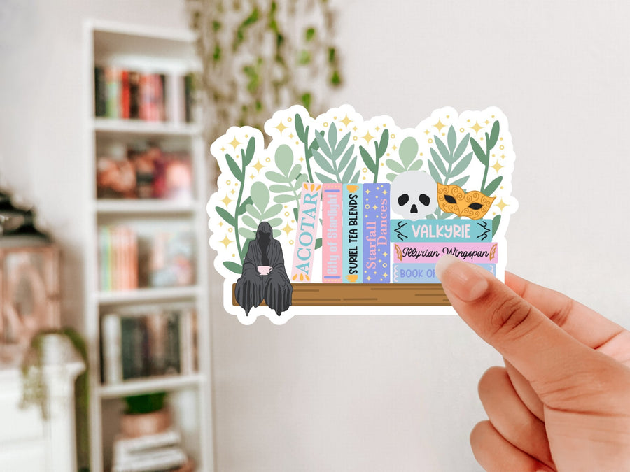 ACOTAR Series Bookshelf Glitter Sticker - Pretty Petty Co