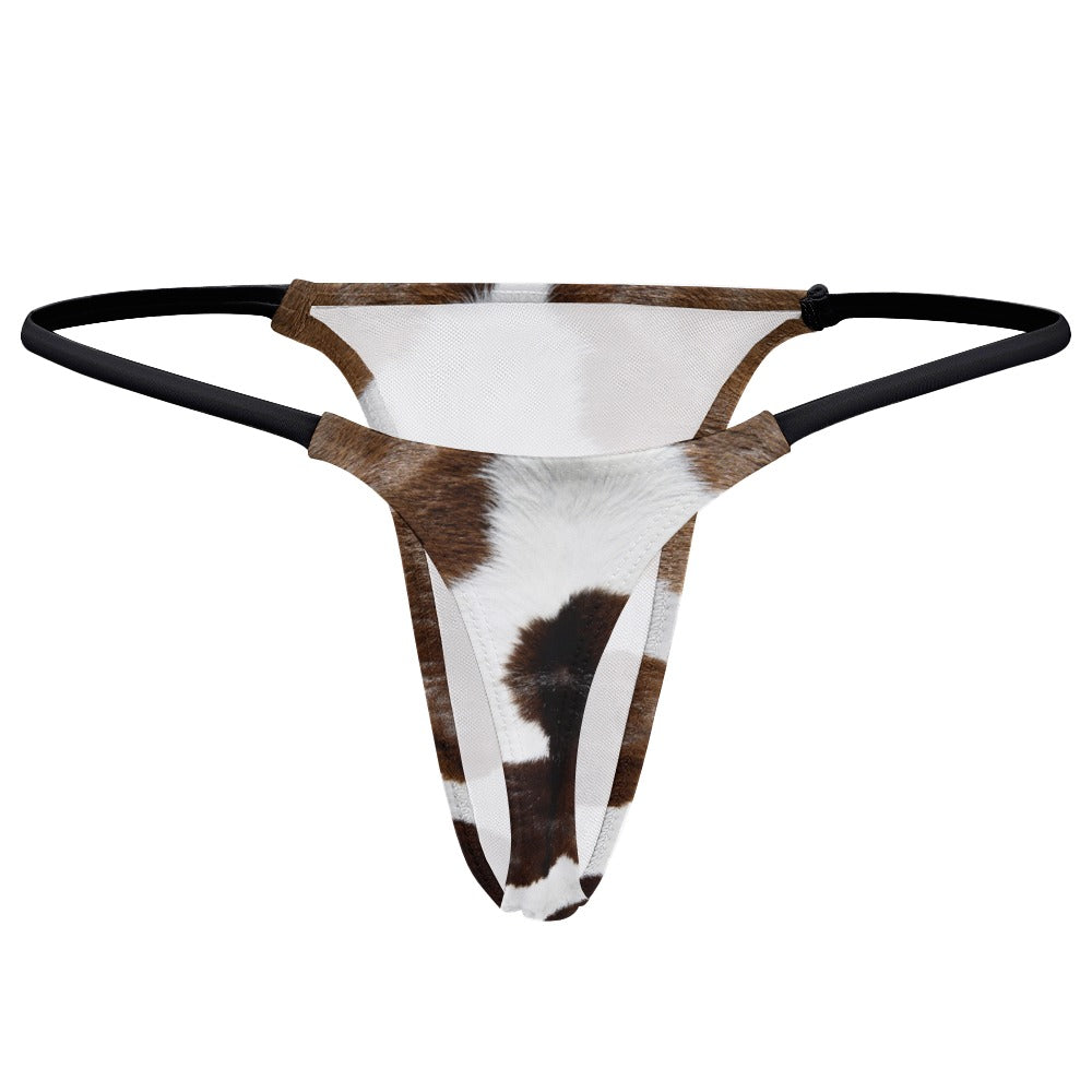 Cow Print Yoga Thong - Pretty Petty Co
