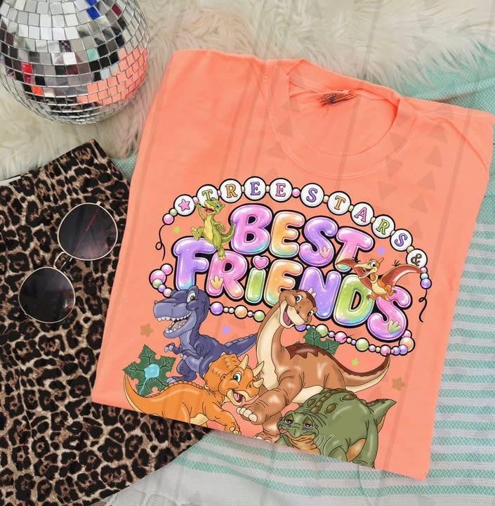 Dinosaur Best Friends Graphic Tee | Cute Kids Dinosaur Friendship Shirt | Colorful Dino T-Shirt