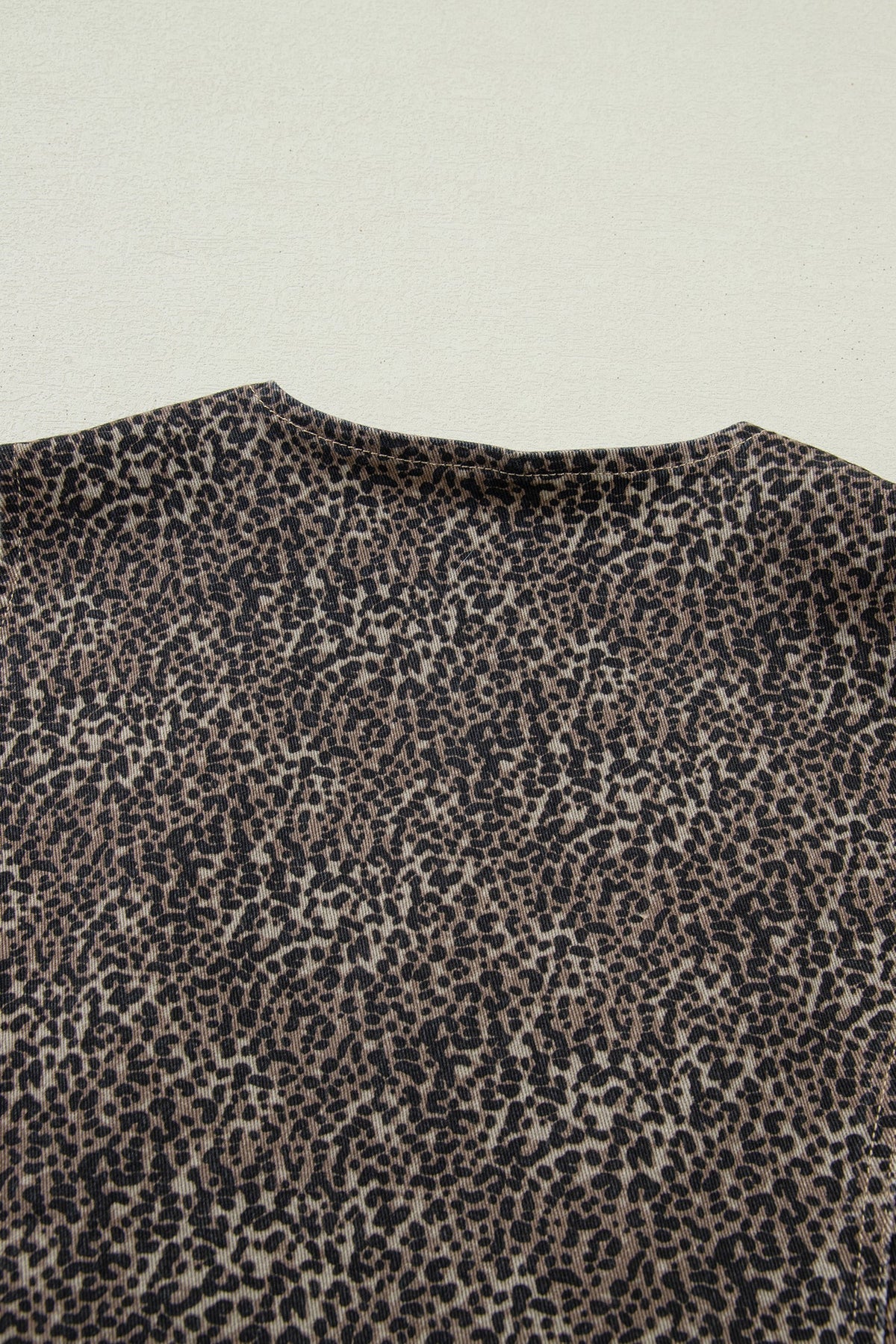 Brown Leopard Print Slim Denim Vest - Pretty Petty Co